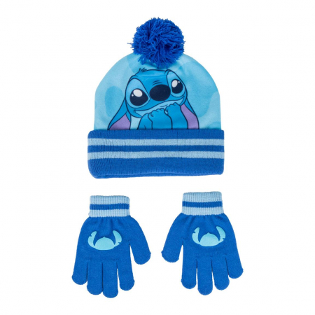 Sepci si caciuli copii - Set 2 piese pentru iarna, caciula si manusi Lilo & Stitch