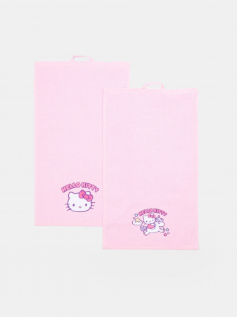 Prosoape si halate de baie copii - Set 2 prosoape din bumbac Hello Kitty 50x30 cm
