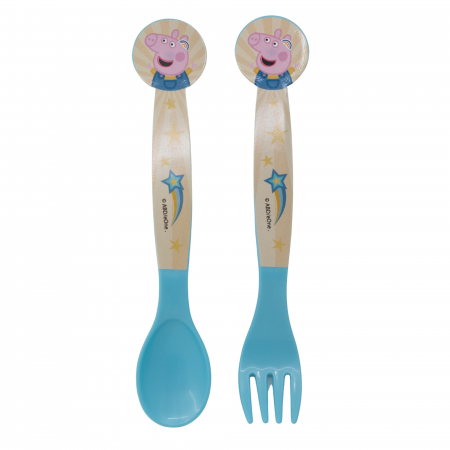 Articole hranire bebelusi - Set 2 tacamuri plastic Peppa Pig Kidness