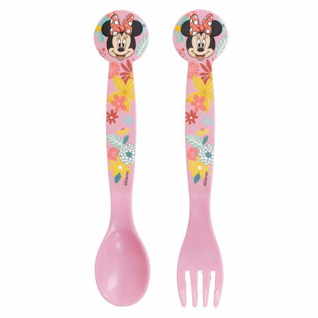 Articole hranire bebelusi - Set 2 tacamuri plastic Minnie Mouse Spring Look