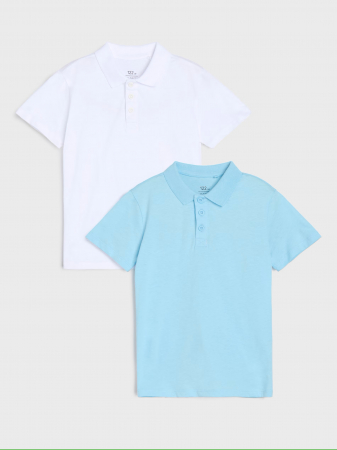 Tricouri copii - Set 2 tricouri tip polo cu maneca scurta, din bumbac