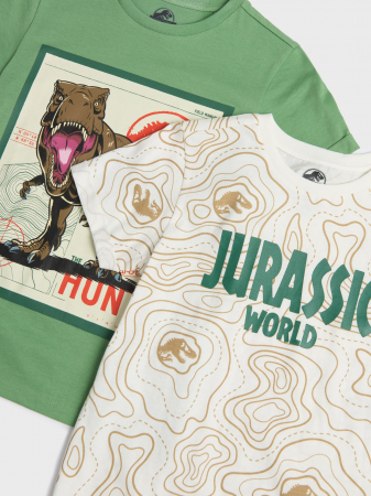 Set 2 tricouri din bumbac cu maneca scurta Jurassic World [3]