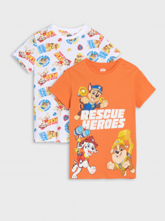 Tricouri copii - Set 2 tricouri din bumbac cu maneca scurta Paw Patrol Rescue Heroes