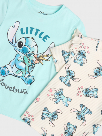 Set 2 tricouri din bumbac pntru fete Stitch Little Hug [3]