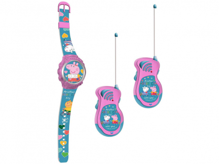 Joaca si timp liber - Set 2 walkie talkie cu ceas cadou Peppa Pig