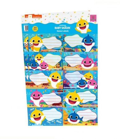 Totul pentru scoala - Set 20 etichete Baby Shark