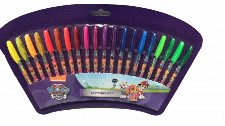 Totul pentru scoala - Set 20 pixuri cu gel, Paw Patrol, fete