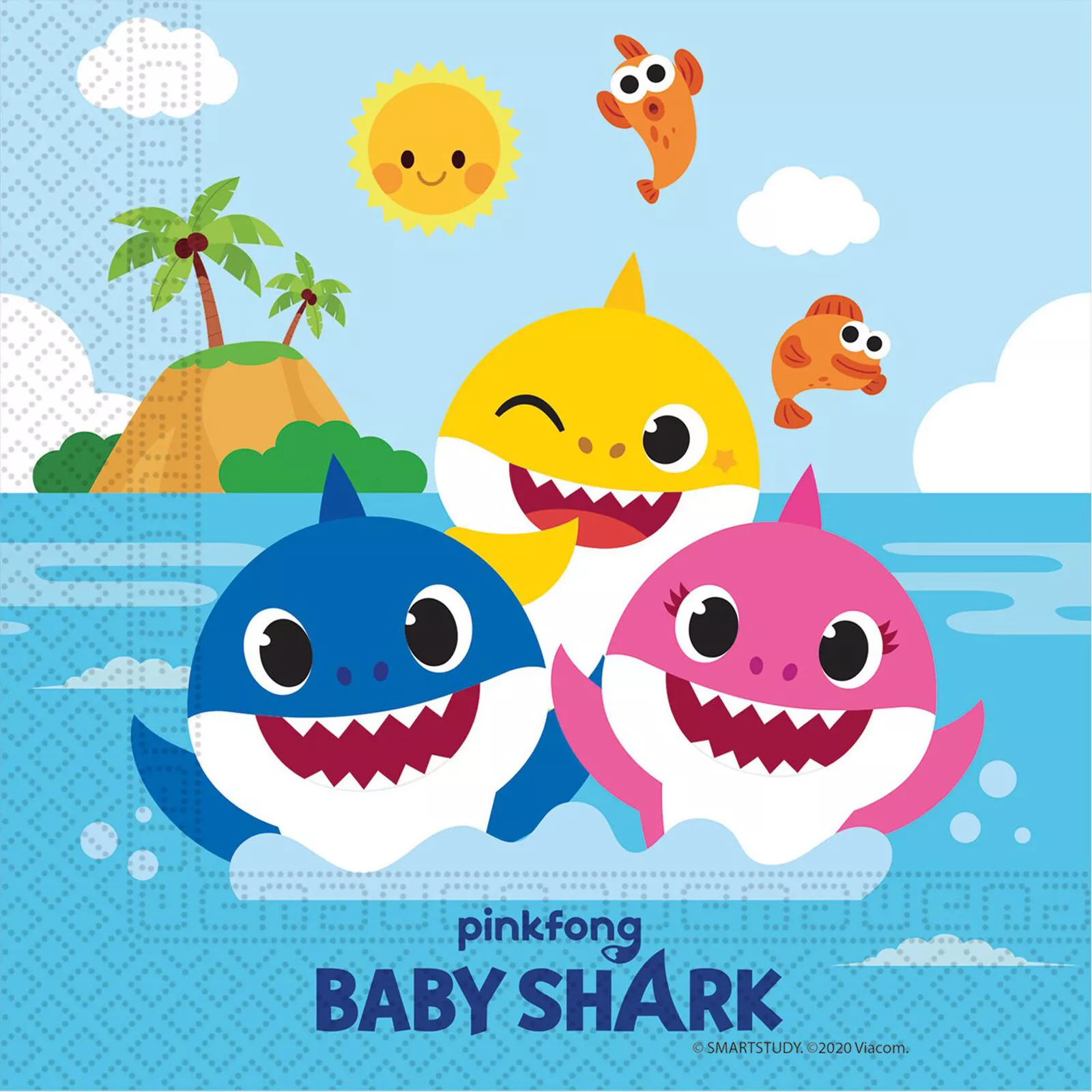 Accesorii hranire - Set 20 servetele de masa Baby Shark 33x33cm