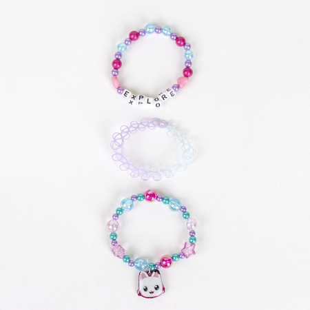 Frumusete, bijuterii si accesorii fetite - Set 3 bratari colorate Gabby's Dollhouse