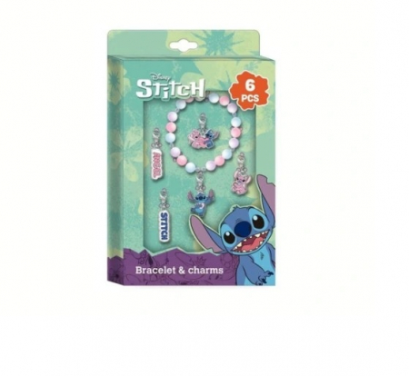 Cadouri si accesorii diverse - Set bratara cu pandantive Stitch 6 elemente