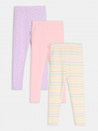 Pantaloni si salopete copii - Set 3 colanti lungi din bumbac