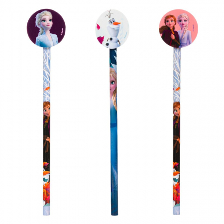 Rechizite si papetarie - Set 3 creioane cu radiera Frozen II