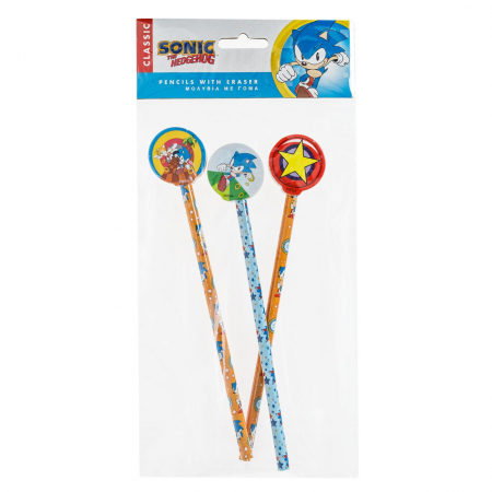 Set 3 creioane cu radiera Sonic [1]