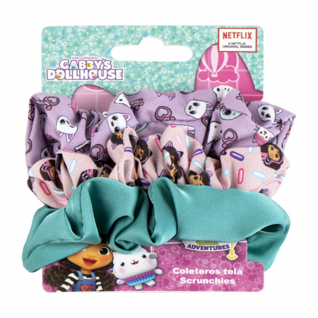 Cadouri si accesorii diverse - Set 3 elastice textil de par, Gabby's Dollhouse
