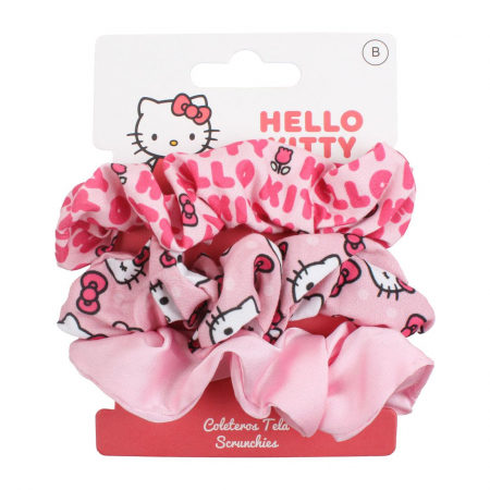Cadouri si accesorii diverse - Set 3 elastice textil de par, Hello Kitty