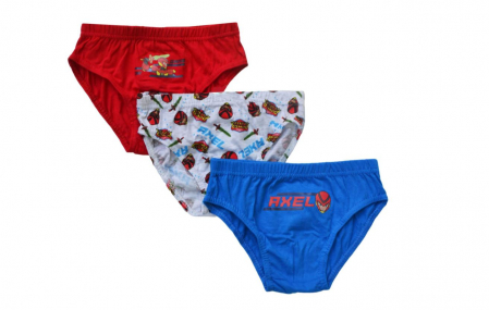 Imbracaminte si incaltaminte copii - Set 3 perechi chiloti bumbac Power Players