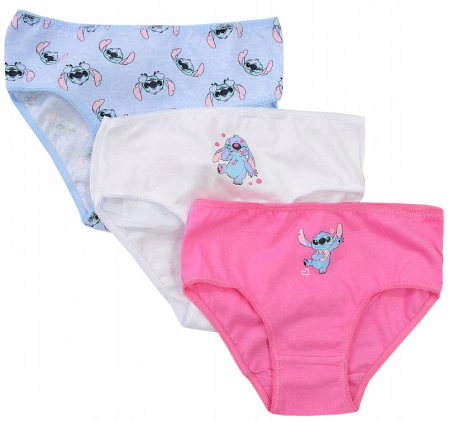 Lenjerie intima copii - Set 3 perechi chiloti bumbac pentru fete, Lilo & Stitch