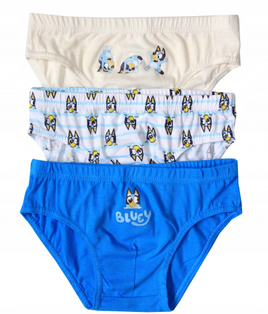 Lenjerie intima copii - Set 3 perechi chiloti bumbac pentru baieti, Bluey