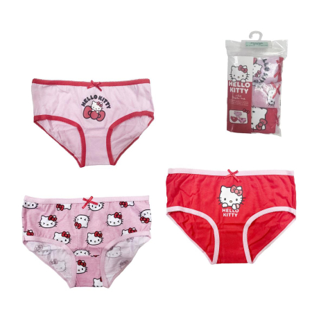 Imbracaminte si incaltaminte copii - Set 3 perechi chiloti din bumbac Hello Kitty