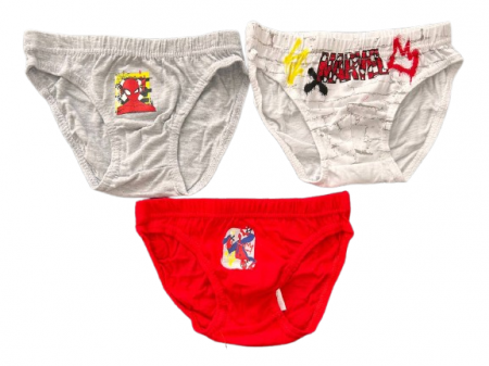 Lenjerie intima copii - Set 3 perechi chiloti din bumbac, Spiderman
