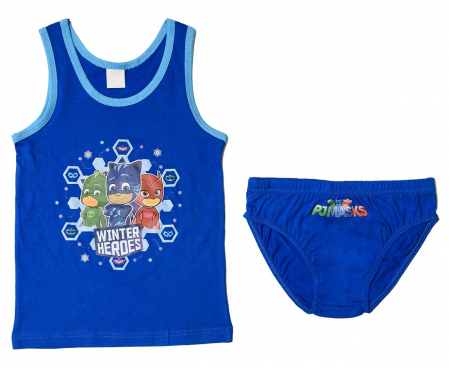 Lenjerie intima copii - Set 2 piese, maiou si chilot PJ Masks