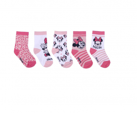 Imbracaminte si incaltaminte copii - Set 5 perechi sosete in cutie cadou Minnie Mouse