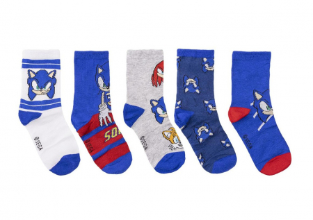 Imbracaminte si incaltaminte copii - Set 5 perechi sosete Sonic the Hedgenog