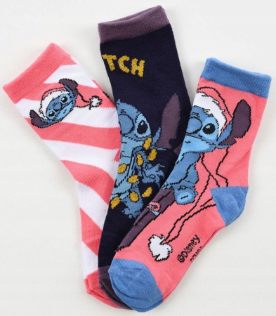 Imbracaminte si incaltaminte copii - Set cadou 3 perechi sosete Craciun Lilo & Stitch