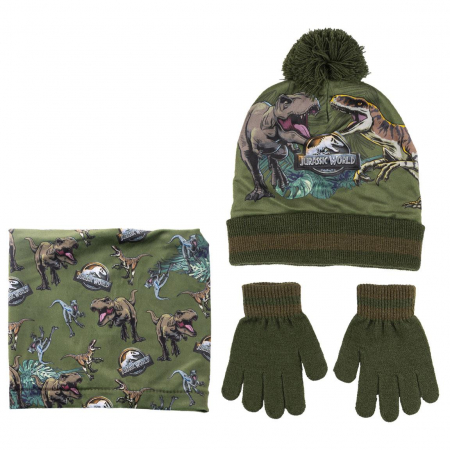 Sepci si caciuli copii - Set 3 piese Caciula si manusi si guler Jurassic World