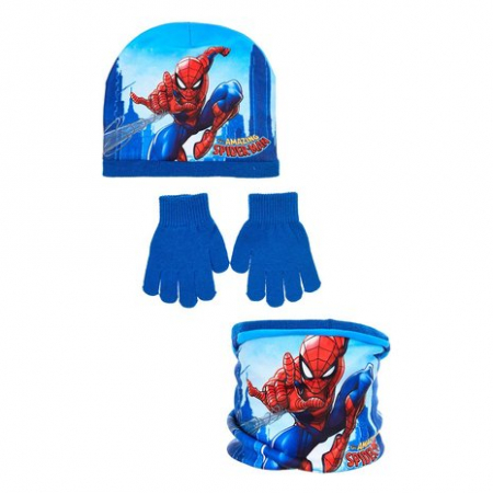Sepci si caciuli baieti - Set de iarnă din trei piese cu design Spiderman