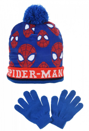 Sepci si caciuli copii - Set 2 piese iarna, caciula groasa si manusi, Spider-Man