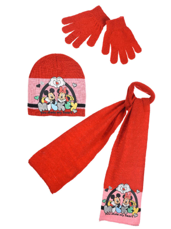 Set 3 piese pentru fete, caciula, fular si manusi Minnie Mouse [1]