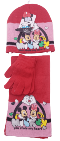 Accesorii imbracaminte copii - Set 3 piese pentru fete, caciula, fular si manusi Minnie Mouse