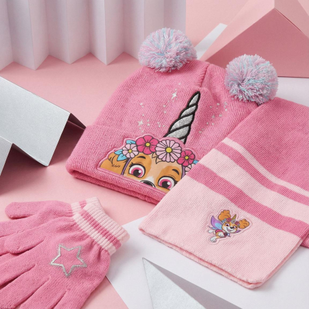 Accesorii imbracaminte copii - Set 3 piese pentru iarna din acril Paw Patrol Skye