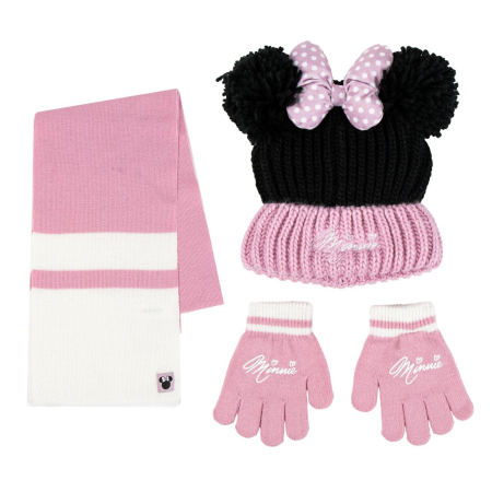 Accesorii imbracaminte copii - Set 3 piese pentru iarna din acril Minnie Mouse