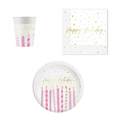 Vesela pentru petrecere - Set 36 accesorii pentru petrecerea copiilor, Birthday Candles