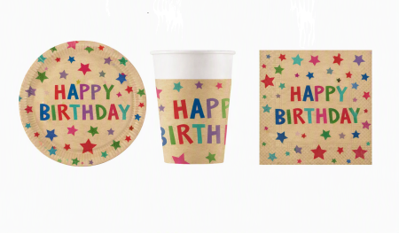 Vesela pentru petrecere - Set accesorii petrecere Kraft Happy Birthday Stars