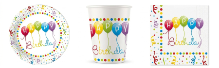 Vesela pentru petrecere - Set accesorii petrecere Happy Birthday Streamers