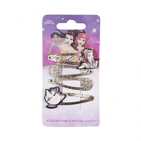 Accesorii par - Set 4 agrafe cu sclipici Printesele Disney