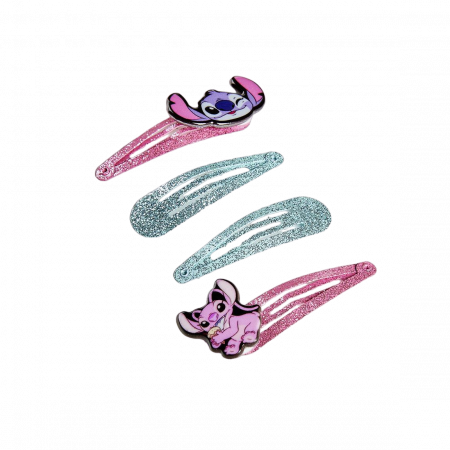 Cadouri si accesorii diverse - Set 4 agrafe cu sclipici Lilo & Stitch