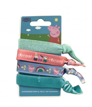 Cadouri si accesorii diverse - Set 4 elastice de par Peppa Pig, multicolor