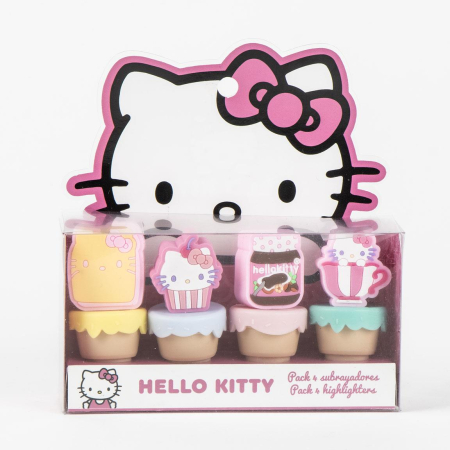 Jocuri si jucarii - Set 4 evidentiatoare Hello Kitty forma inghetata