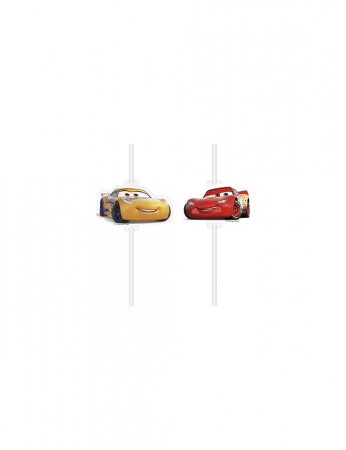 Vesela pentru petrecere - Set 4 paie de hartie Disney Cars 3