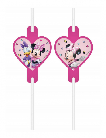 Vesela pentru petrecere - Set 4 paie de hartie Minnie Mouse si Daisy