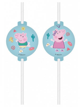 Vesela pentru petrecere - Set 4 paie de hartie Peppa Pig Messy Play