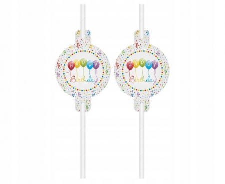 Vesela pentru petrecere - Set 4 paie de hartie Happy Birthday Streamers