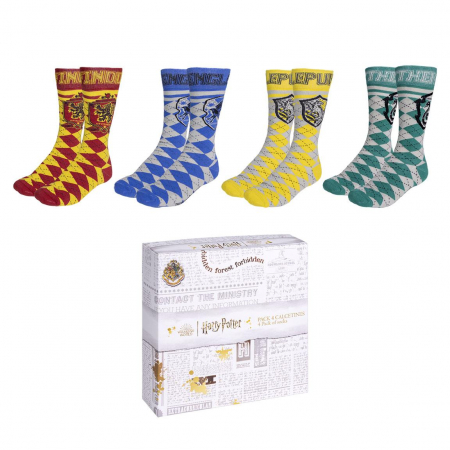 Sosete si dresuri copii - Set cadou 4 perechi sosete Harry Potter