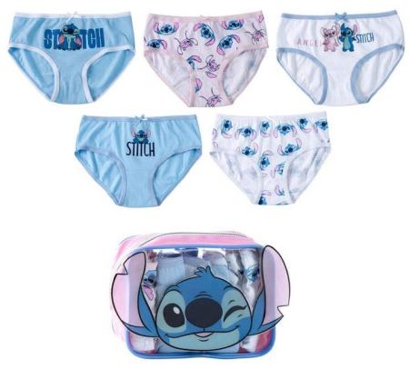 Lenjerie intima fete - Set chiloți fetițe din bumbac cu Stitch