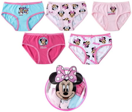 Lenjerie intima fete - Set 5 perechi chiloti din bumbac Minnie Mouse