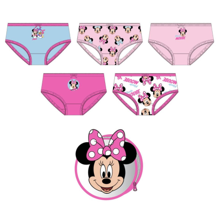 Imbracaminte si incaltaminte copii - Set 5 perechi chiloti din bumbac Minnie Mouse